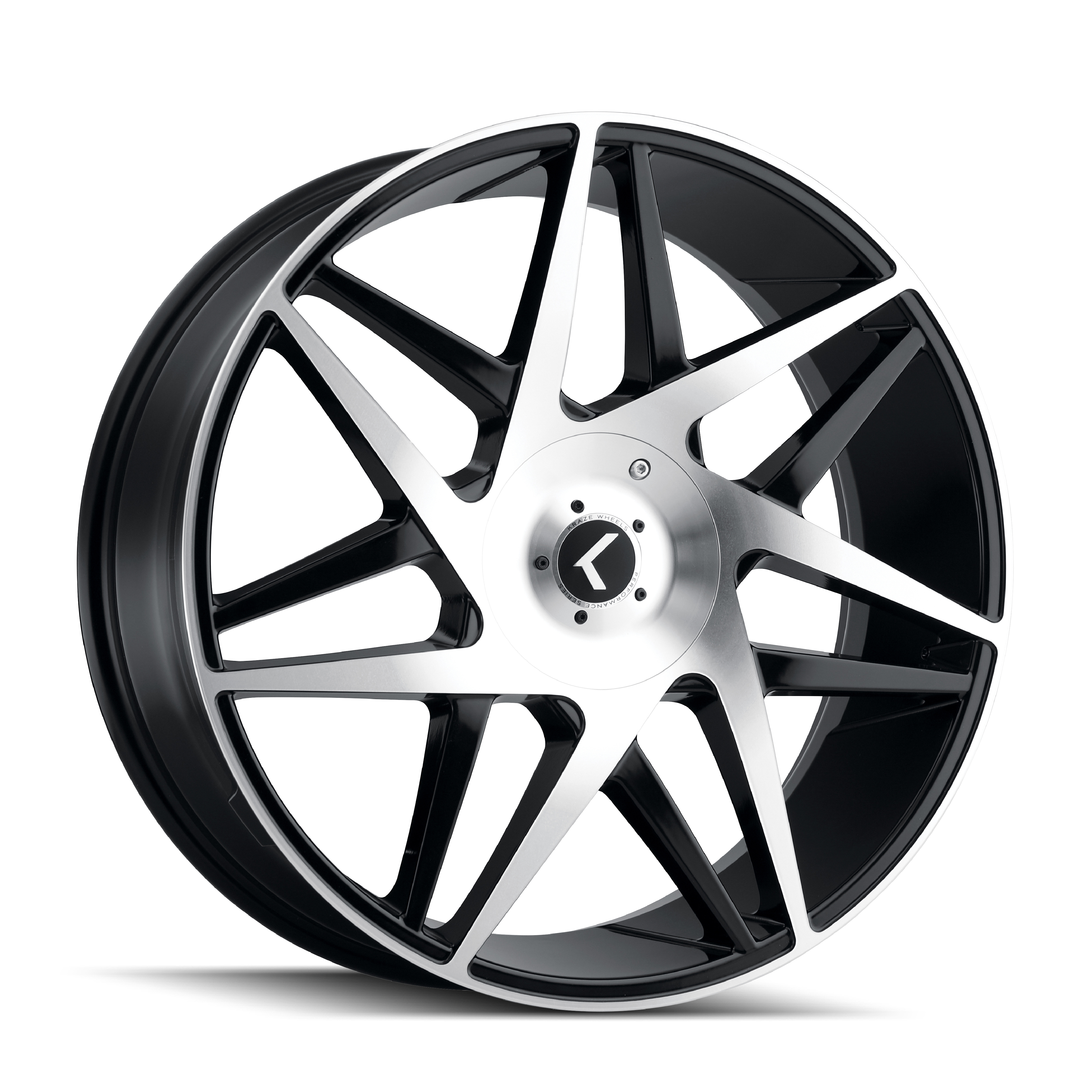 KRAZE PHASE KR192 GLOSS BLACK MACHINED 20X8.5 5-112/5-114.3 38MM 72.62MM - Photo 1 sur 1